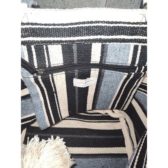 Lucky Brand Striped Canvas Tote Bag - Picture 8 of 9